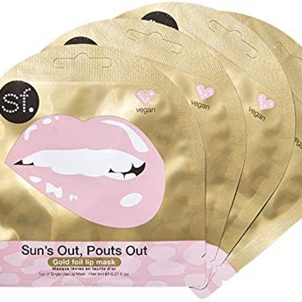 SF Suns Out Pout Out Gold Foil Lip Masks Set of 4 NEW Sun's Out Skin Forum Plump